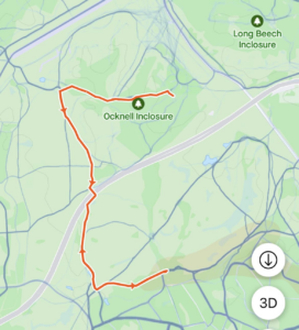 Map of the Ocknell Inclosure course route